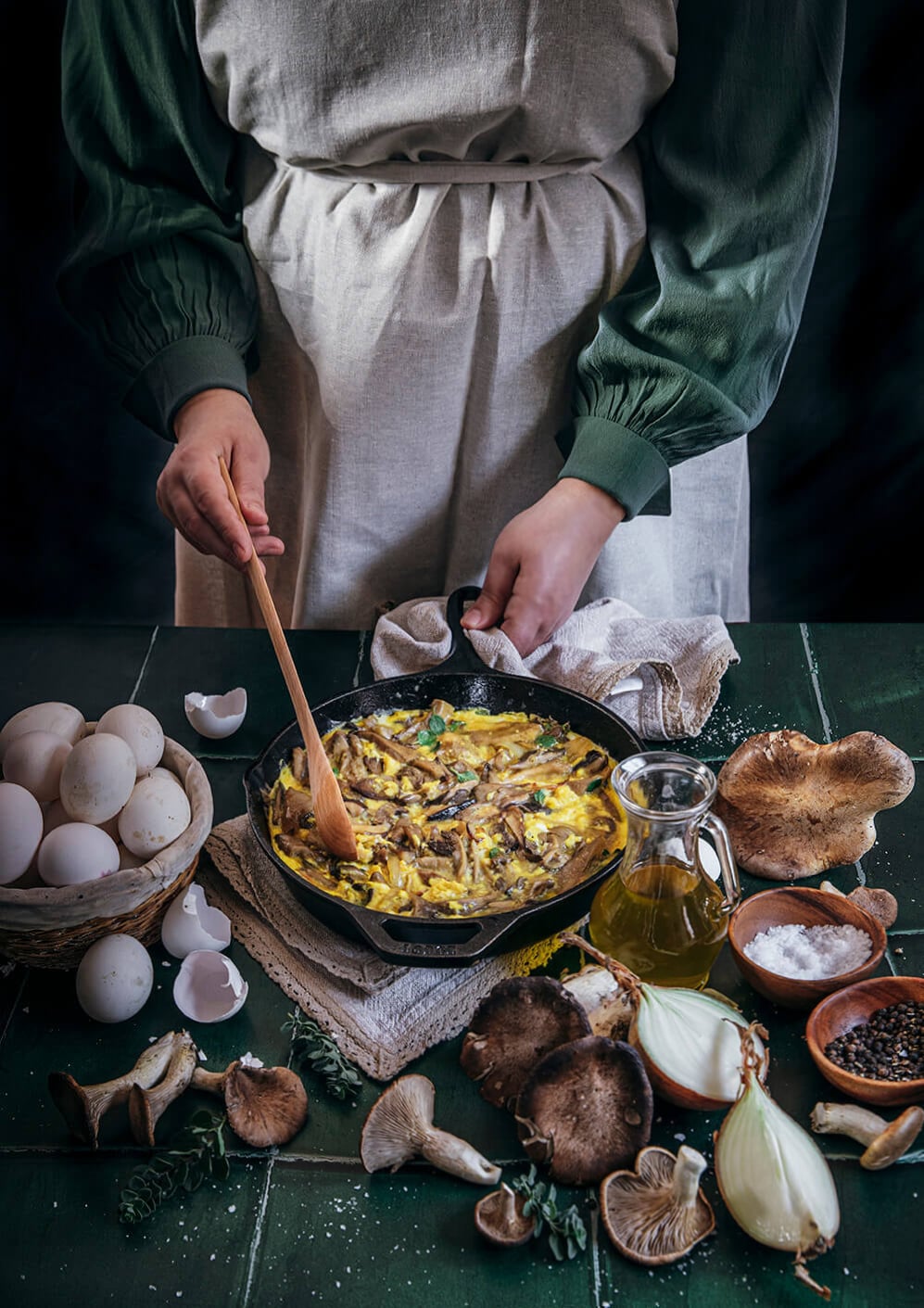 "Anathrikas" Mushrooms with Eggs - Recipe image