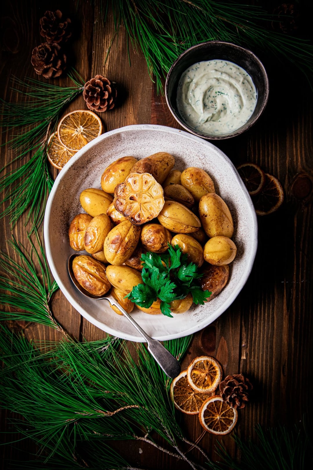 Baby πατάτες με σος γιαουρτιού-μουστάρδας - Recipe image