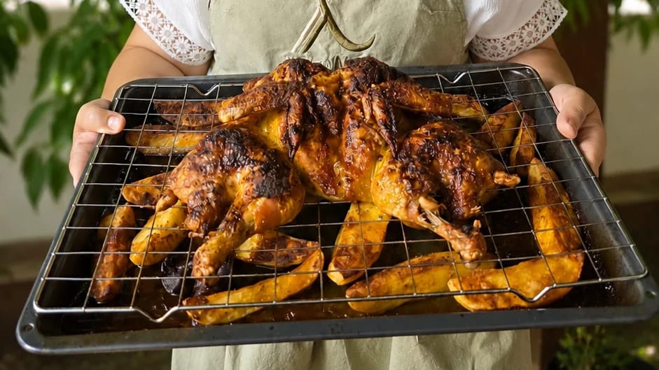 Κοτόπουλο «πεταλούδα» στο φούρνο - recipe