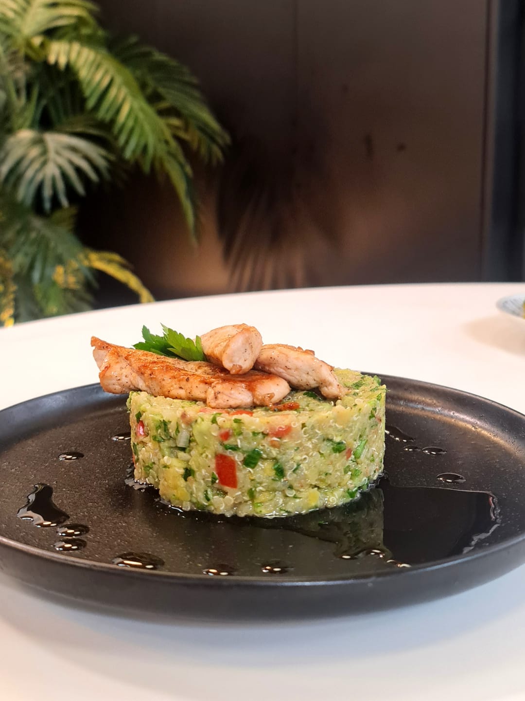 Chicken with Quinoa and Yellow Lentil Tabbouleh Salad - recipe