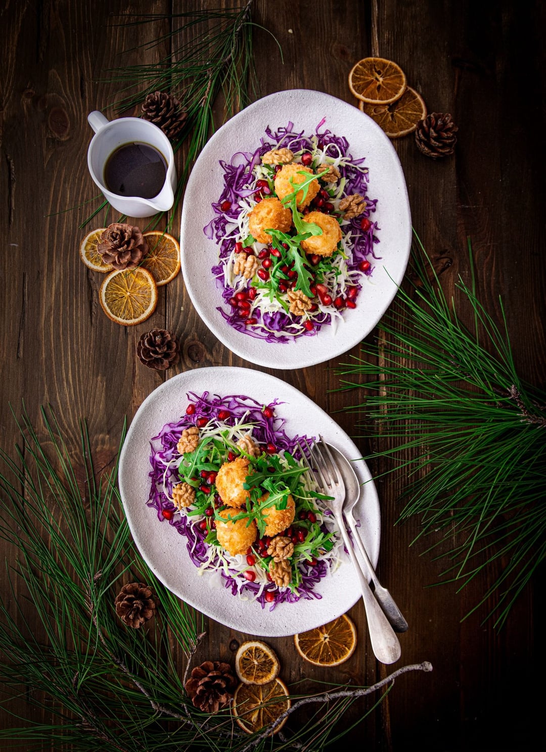 Christmas Salad with Goat Cheese Balls - Recipe image