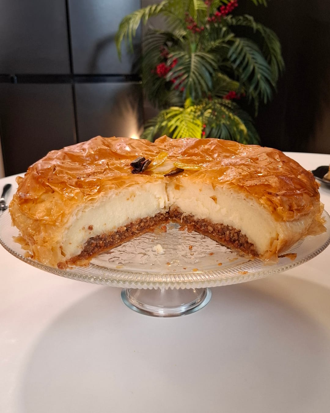 Galaktoboureko with Baklava Base - recipe
