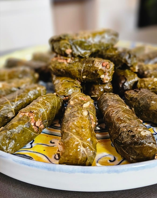 Koupepia (Stuffed Vine Leaves) with Minced Meat - Video recipe thumbnail