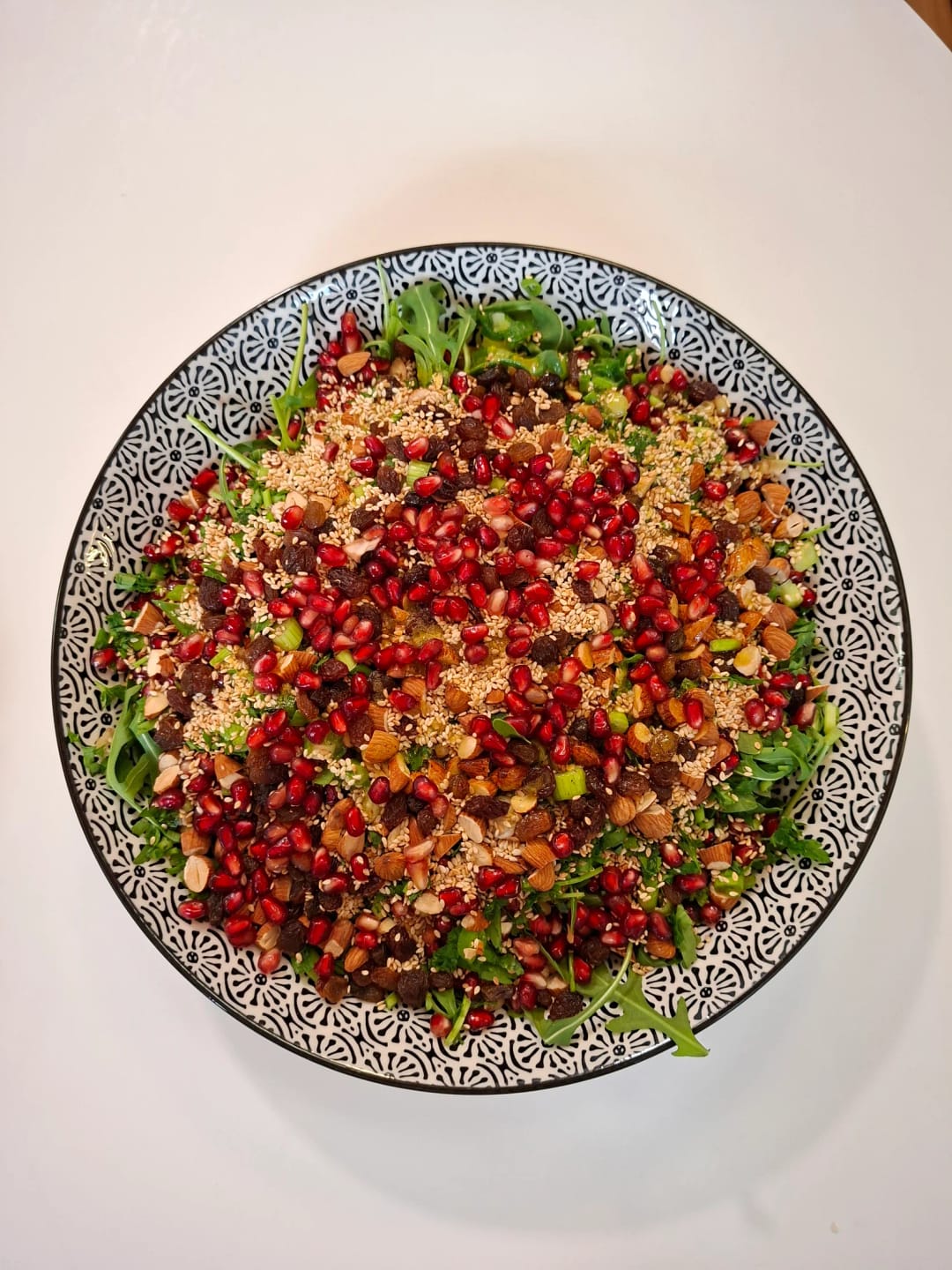 Mediterranean Salad with Wheat and Pomegranate - recipe