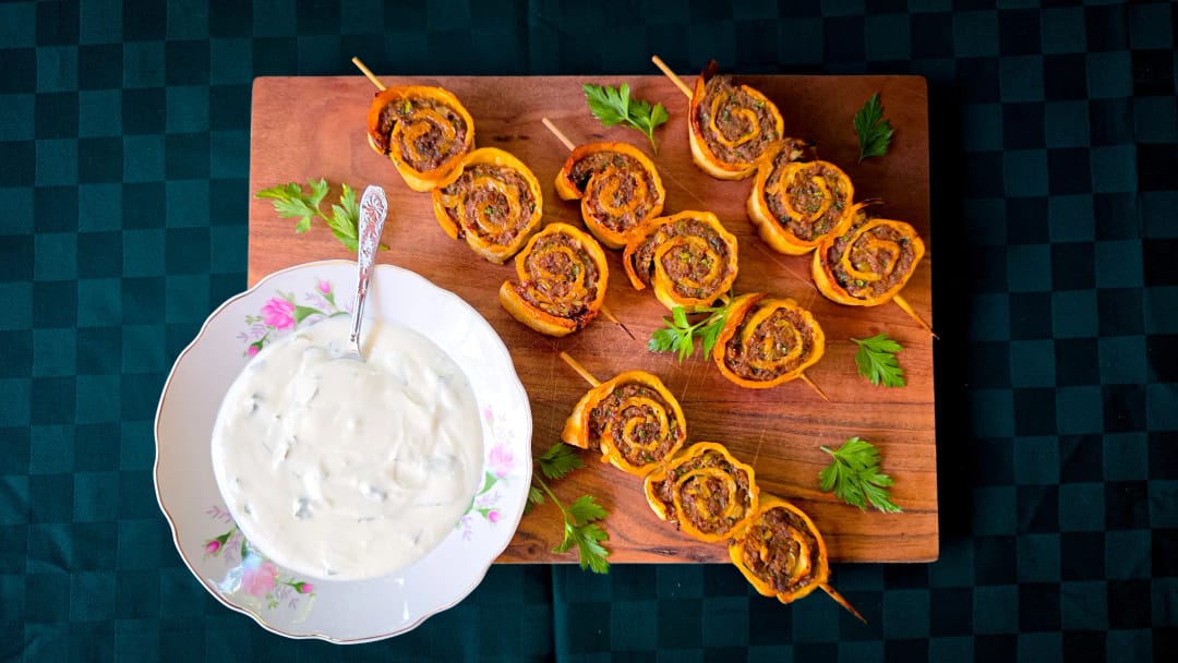Middle Eastern Beef Mince Rolls - recipe