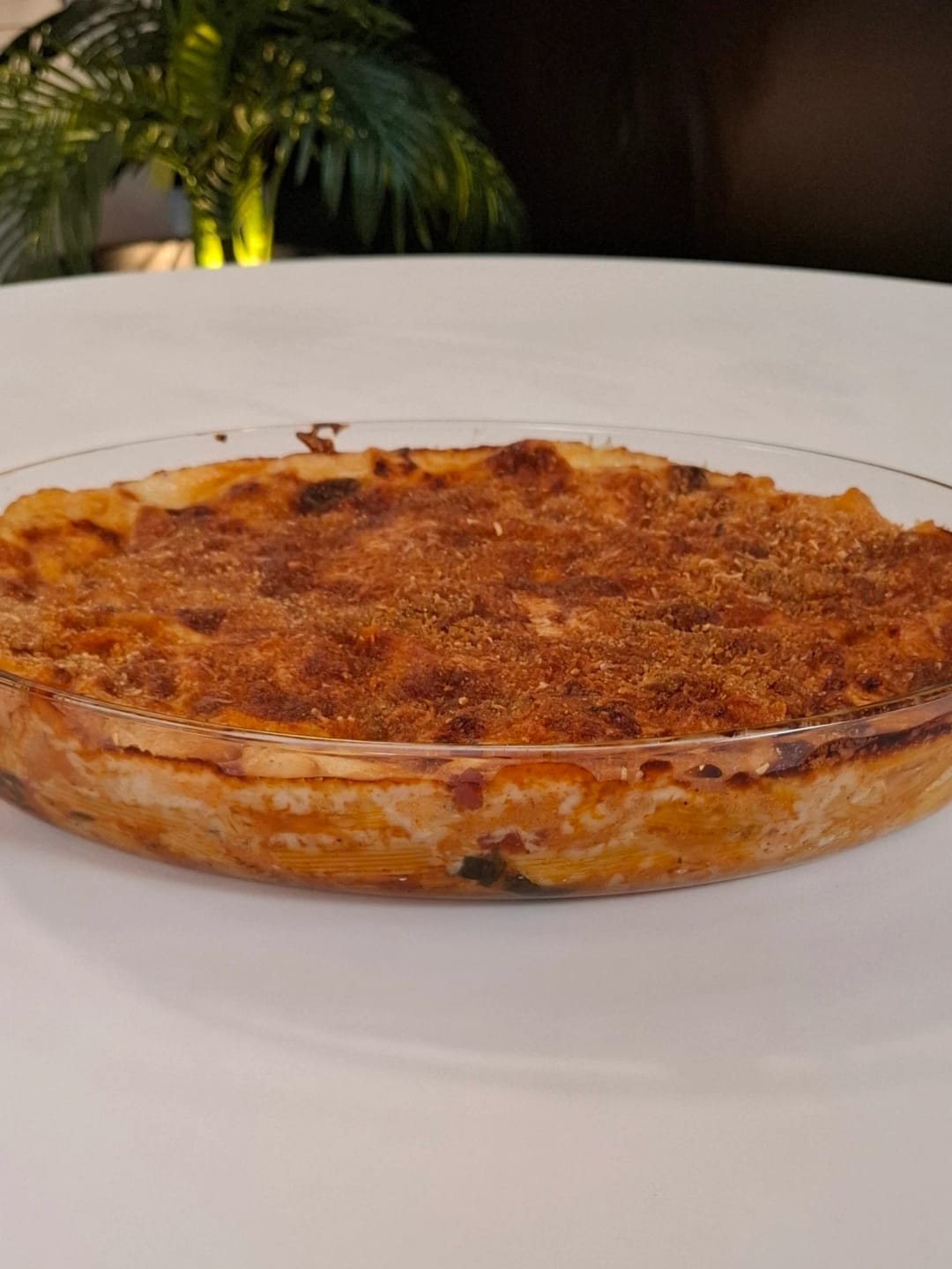 Mitsides Pasta Gratin with Tomato and Spinach - recipe