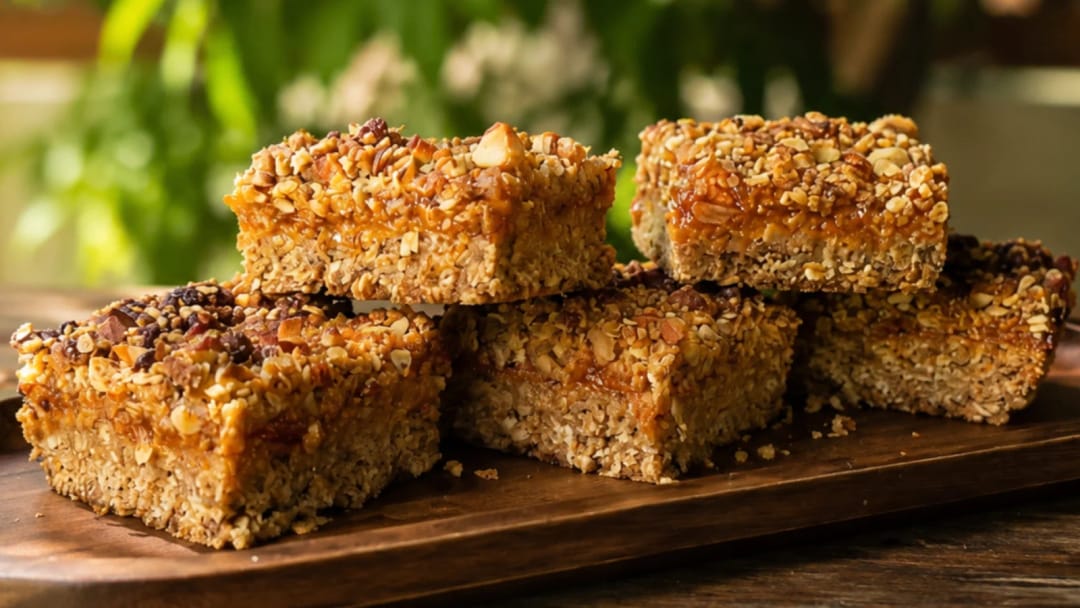 Oat Bars with Homemade Apricot Jam - recipe