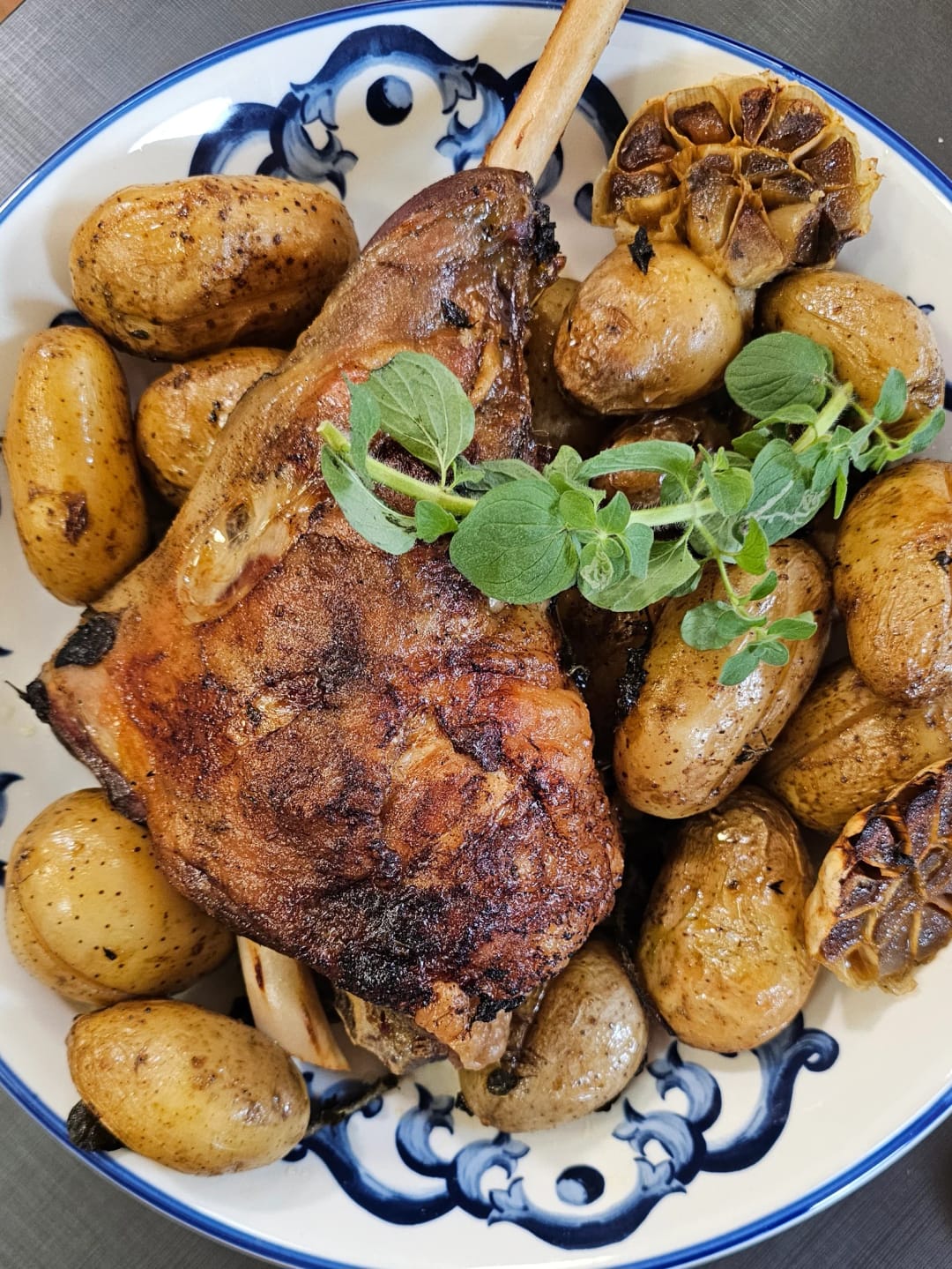 Roast Lamb Leg with Potatoes - recipe
