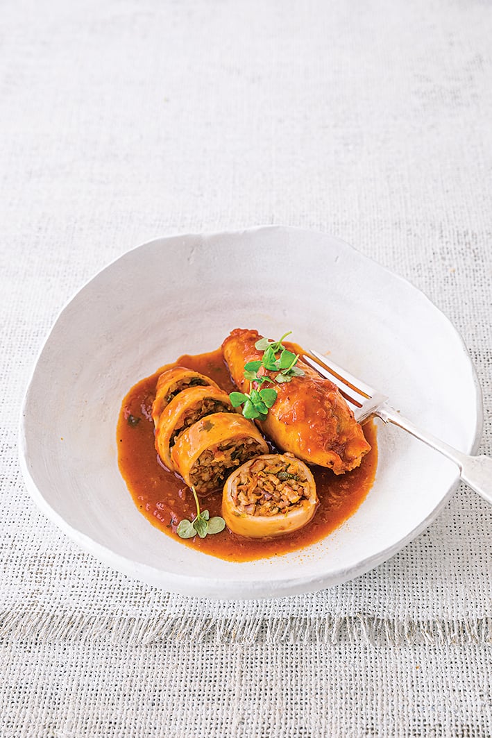 Stuffed Squid Baked with Commandaria Wine - Recipe image